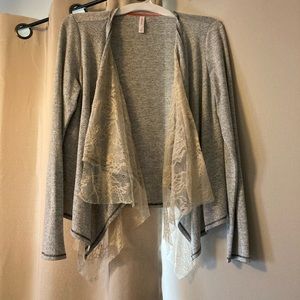 Xhilaration long sleeve shirt with lace insert.